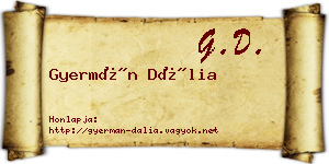 Gyermán Dália névjegykártya
